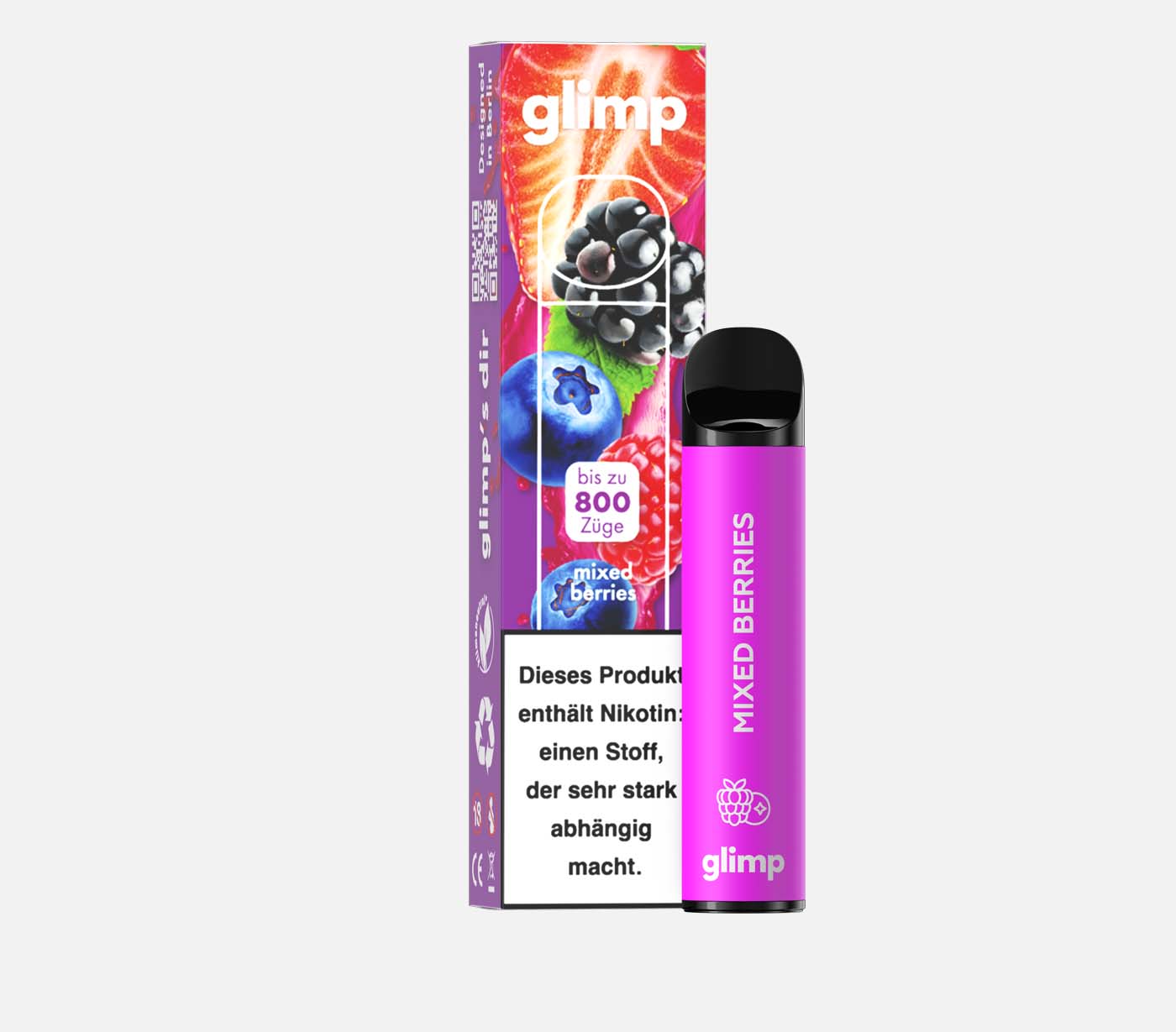 GLIMP 800 Mixed Berries Einweg E-Zigarette